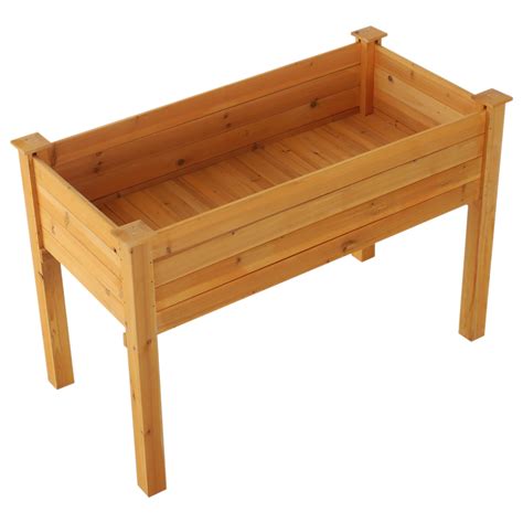 Buy Outsunny 2 x 4 Wooden Elevated Garden Bed Outdoor Raised Planter ...