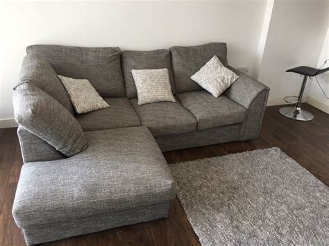 Modern grey corner sofa with cushions | in Norwich, Norfolk | Gumtree