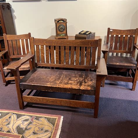 Three piece set of Gustav Stickley Furniture | Dalton's American ...