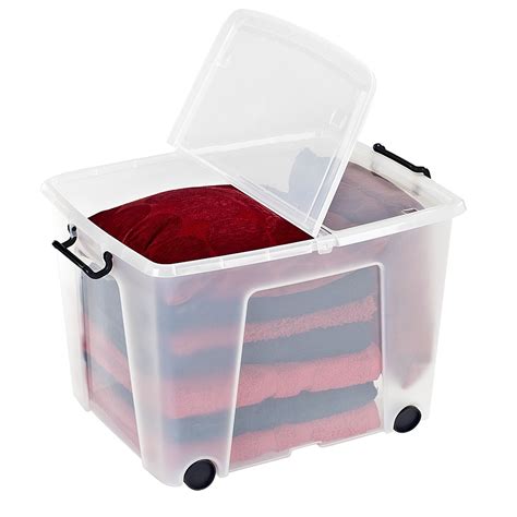 Buy large 75lt Strata smart storemaster plastic boxes with folding lid ...