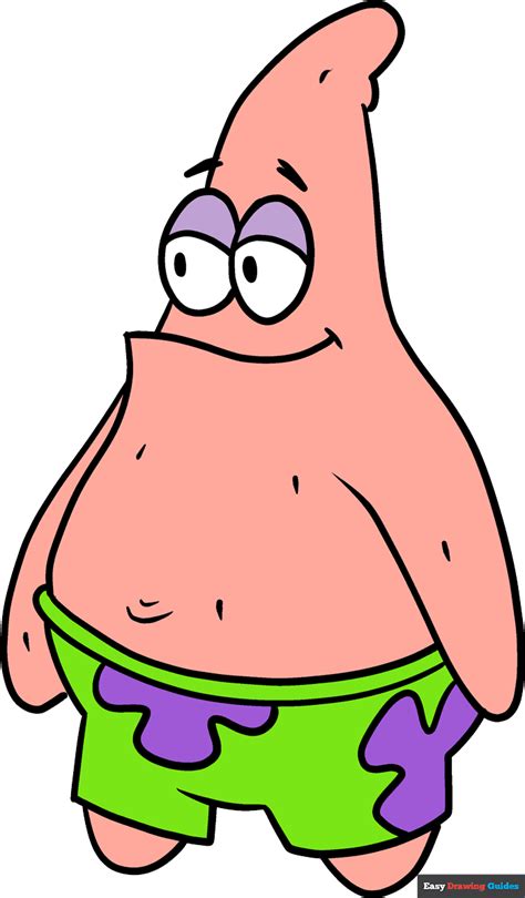 How to Draw Patrick Star from Spongebob Squarepants - Really Easy ...