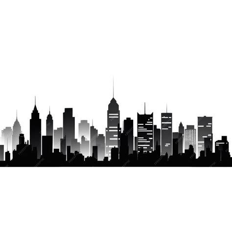 Premium Vector | City Skyline black white vector