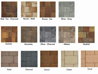 Interlocking Pavers Color Chart - David Wayne Hardscapes, LLC.