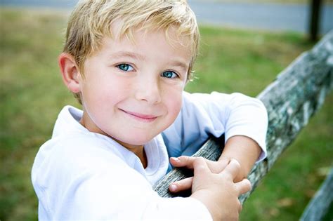 Cute little boy with brown hair