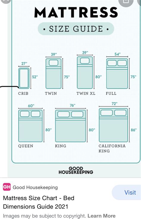 Pin by cathy on Sofa/Bed in 2021 | Mattress size chart, Mattress sizes ...