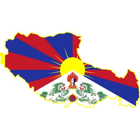 Tibet flag map | Free SVG