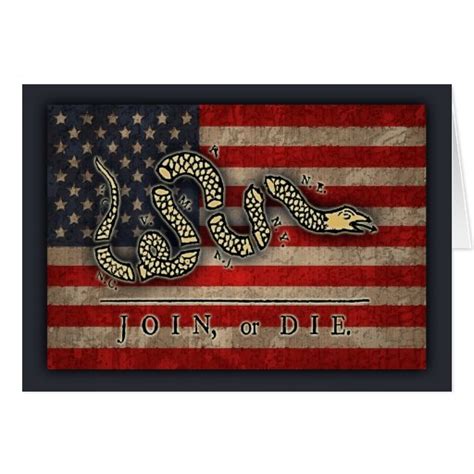 Join, Or Die -Flag Card | Zazzle