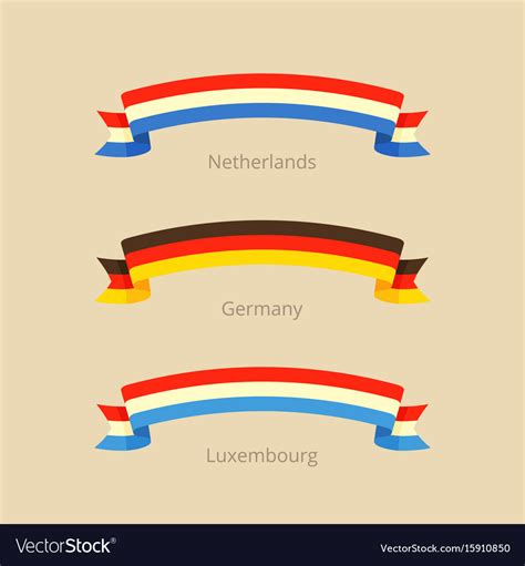 Flag of netherlands germany and luxembourg Vector Image