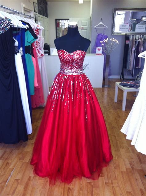 Red sparkle ballgown | Ball gowns, Dresses, Red formal dress