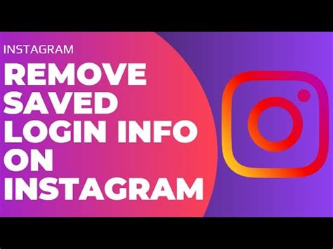 How to Remove Saved Login Info on Instagram !! Delete Saved Login on ...