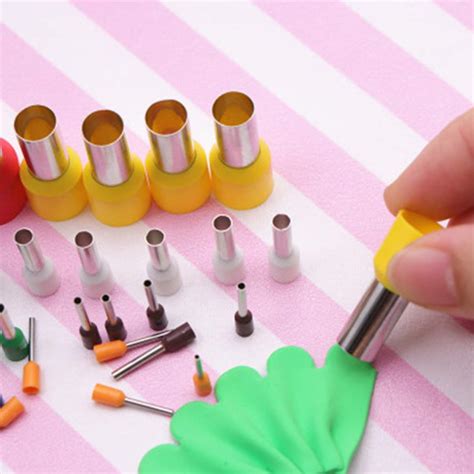 Clay Cutters,40PCS/Set Steel+Plastic Indentation Round Circle Shape ...