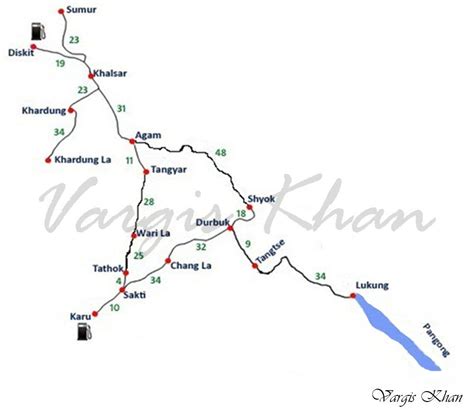 Nubra Valley to Pangong Tso Route Guide | Route, Valley, Map