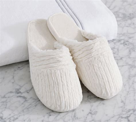 Furry Knit Slippers | Pottery Barn