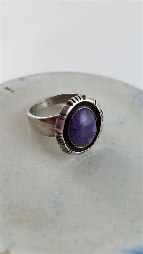 Sterling Silver Purple Gemstone Ring Purple Stone Ring | Etsy | Purple ...