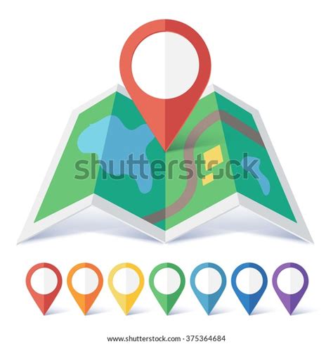 Vector Flat Map Marker Symbols Colors Stock Vector (Royalty Free ...