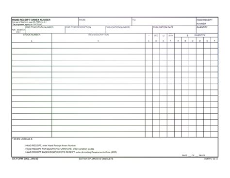 Army Da Form 2062 Fillable - Printable Forms Free Online