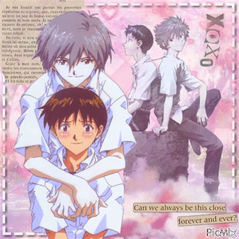 Shinji x Kaworu - Neon Genesis Evangelion - GIF animé gratuit - PicMix