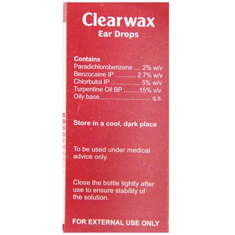 Clearwax Ear Drops | Uses, Side Effects, Price | Apollo Pharmacy