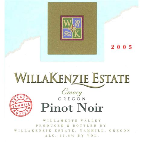 WillaKenzie Estate Willamette Valley Pinot Noir 2005 | Wine.com