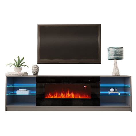 Boston 01 Electric Fireplace Modern 79" TV Stand - Walmart.com