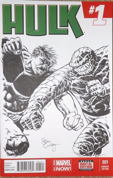 The Hulk vs. The Thing, in Ronald Shepherd's Marvel Sketch Covers Comic ...