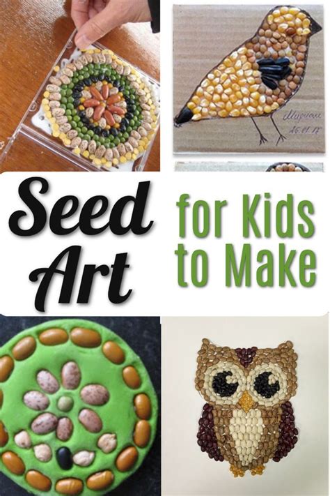 Such fun spring art projects for kids. Use seeds to create gorgeous ...