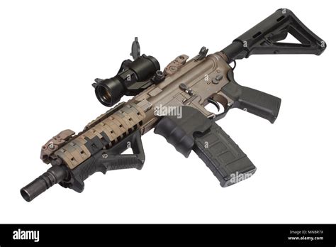 M4 special forces rifle isolated on a white background Stock Photo - Alamy