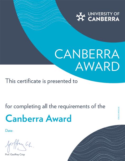 Canberra Award • University of Canberra • Accredible • Certificates ...