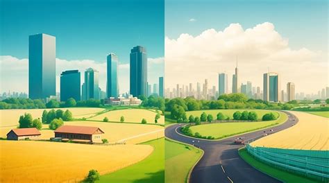 Premium AI Image | Urban Vs Rural Real Estate A Visual Journey Through ...