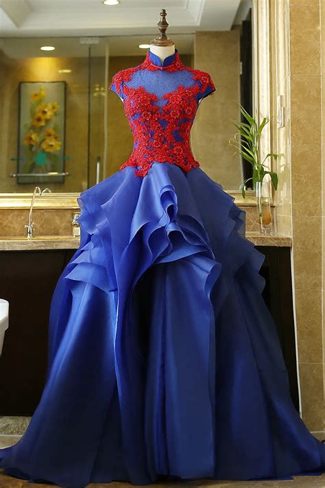 Royal blue and Red Dress | Dresses Images 2022