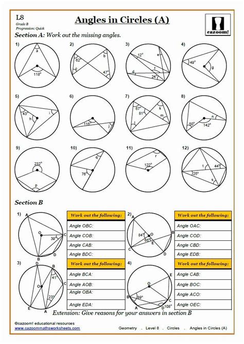 Inscribed Angle Theorem Worksheet Pdf