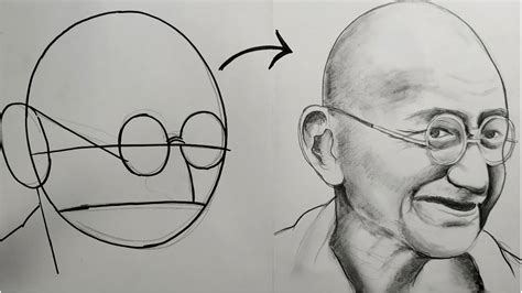 Mahatma Gandhi Sketch Art Work Poster For Bedroom, Living Room Walls ...