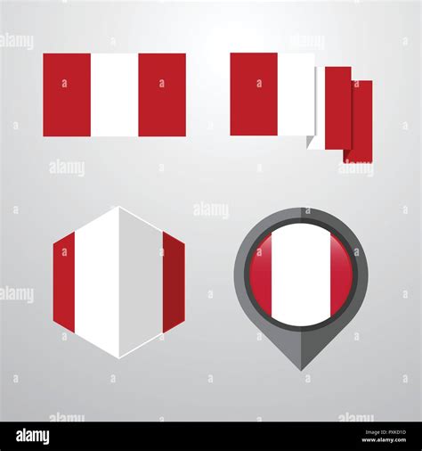 Peru flag design set vector Stock Vector Image & Art - Alamy