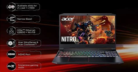 Acer Nitro 5 gaming laptop with 10th Gen Intel processor, Nvidia ...