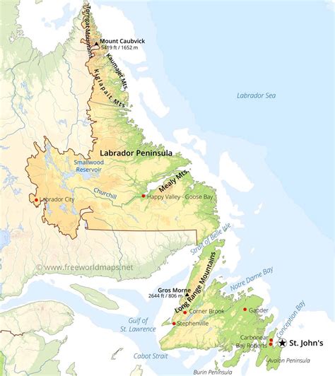 Newfoundland On World Map - Table Rock Lake Map