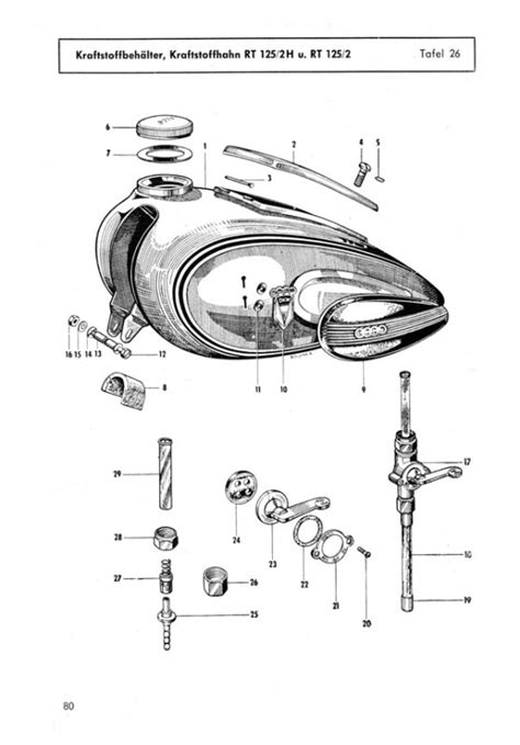 DKW RT 125/2 and RT 125/2 H spare parts list spare parts catalog parts ...