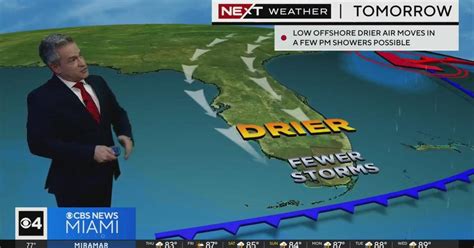 South Florida PM weather: Storms to give way to drier air - CBS Miami