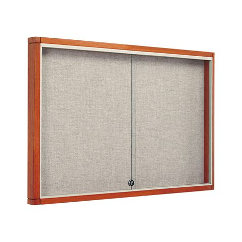 48"w x 36"h Wood Frame Enclosed Bulletin Board w/Fabric Back