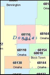 OMAHA Nebraska, NE ZIP Code Map Downloads