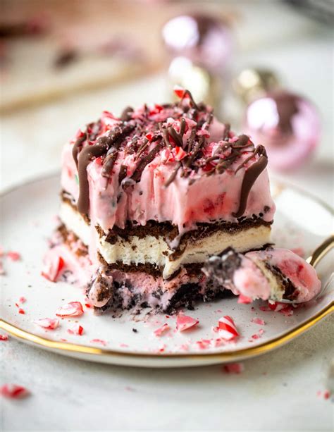 Christmas Ice Cream Cake Recipe - Pink Peppermint Ice Cream Cake