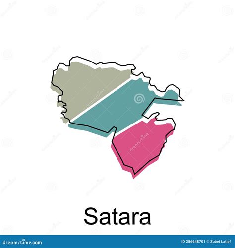 Satara City of India Country Map Vector Illustration Design Template ...