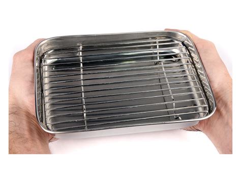 Stainless Steel Food Prep Tray with Rack - 20.5 x 15cm - Matfer ...