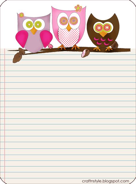 Printable Owl Stationery | Free printable stationery, Paper owls, Owl ...