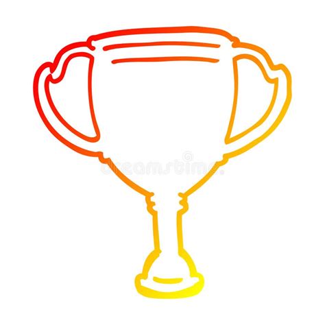 A Creative Warm Gradient Line Drawing Cartoon Sports Trophy Stock ...