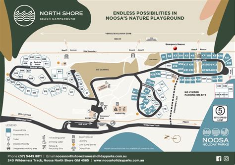 Park Map for Noosa North Shore Beach Campground - Noosa Holiday Parks