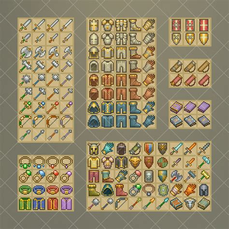 Pixel Art Inventory Icons - 16x16 - AssetsDeals.pro