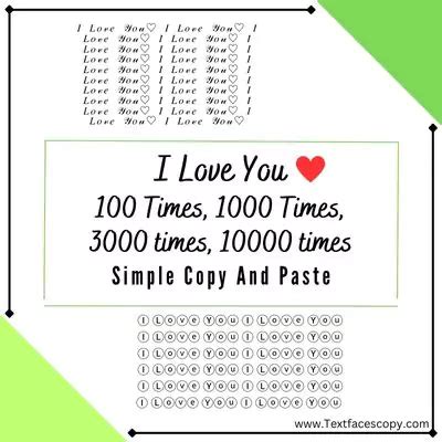 I Love You 1000 Times Copy And Paste