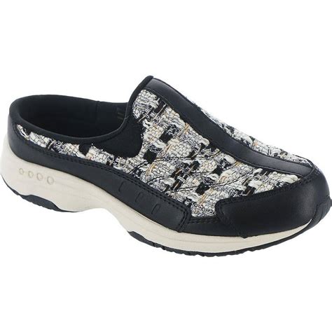 Easy Spirit Traveltime Mule Women's Black/White/Tweed