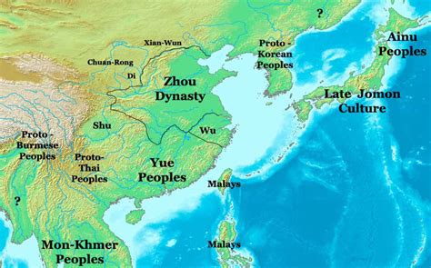 Zhou Dynasty Map, China 1000 BC - Nations Online Project