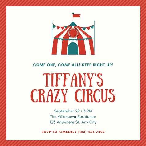 Free printable, customizable circus invitation templates | Canva